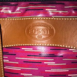 Fossil- coated canvas purse- EUC